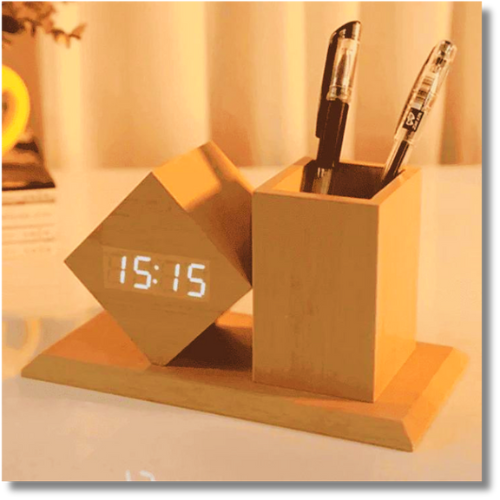 Wooden Clock - Pen Holder