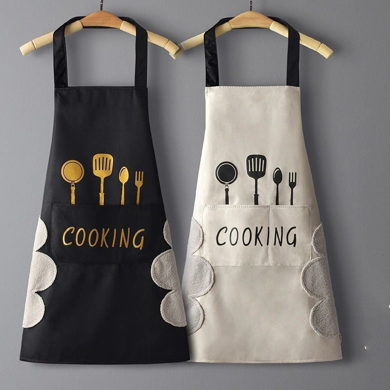 Kitchen Apron With Pockets For Wiping Hands