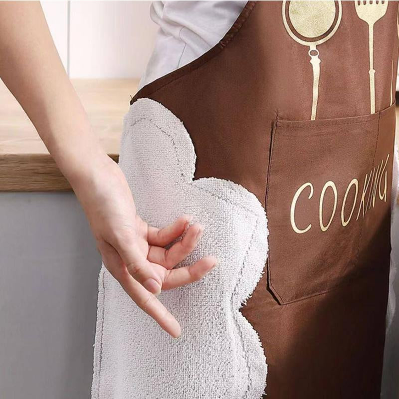 Kitchen Apron With Pockets For Wiping Hands