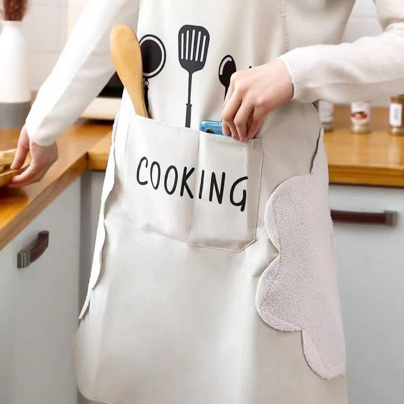 Kitchen Apron With Pockets For Wiping Hands